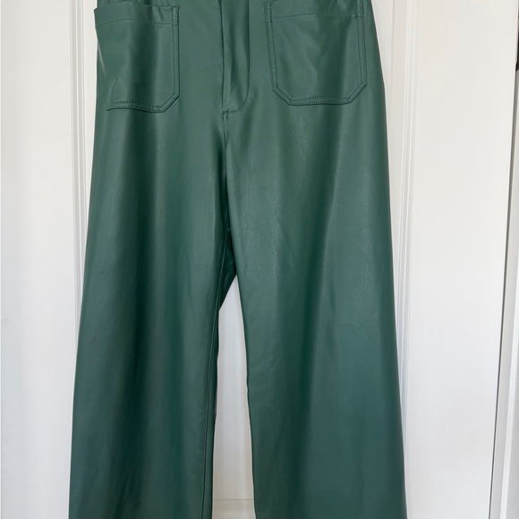 Anthropologie Maeve Faux Leather Wide-Leg Pants